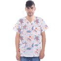 Turtle T- Shirt Sea Turtles Pattern T- Shirt Men s V-Neck Scrub Top View1