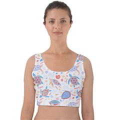 Turtle T- Shirt Sea Turtles Pattern T- Shirt Velvet Crop Top by maxcute