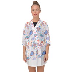 Turtle T- Shirt Sea Turtles Pattern T- Shirt Half Sleeve Chiffon Kimono by maxcute