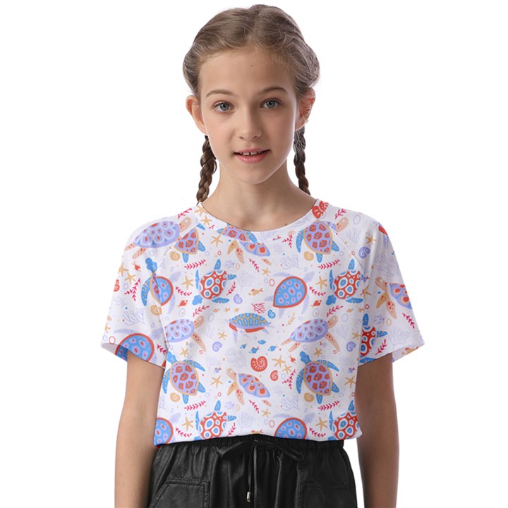 Turtle T- Shirt Sea Turtles Pattern T- Shirt Kids  Basic Tee