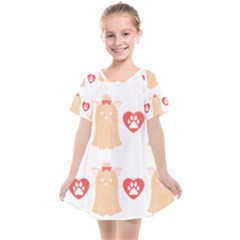 Tzu Dog T- Shirt Shih Tzu Dog Lover Cute Pattern T- Shirt Kids  Smock Dress by maxcute