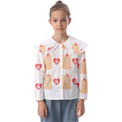 Tzu Dog T- Shirt Shih Tzu Dog Lover Cute Pattern T- Shirt Kids  Peter Pan Collar Blouse by maxcute