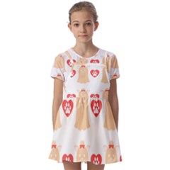 Tzu Dog T- Shirt Shih Tzu Dog Lover Cute Pattern T- Shirt Kids  Short Sleeve Pinafore Style Dress by maxcute