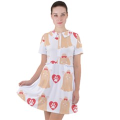 Tzu Dog T- Shirt Shih Tzu Dog Lover Cute Pattern T- Shirt Short Sleeve Shoulder Cut Out Dress  by maxcute