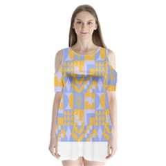 Ukraine T- Shirt Ukraine Pattern Shoulder Cutout Velvet One Piece