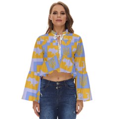 Ukraine T- Shirt Ukraine Pattern Boho Long Bell Sleeve Top