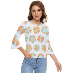 Umbrella T- Shirt Summer Vacation  Umbrella Pattern (sand) T- Shirt Bell Sleeve Top