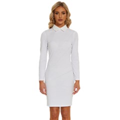 Undulating T- Shirt Waves T- Shirt Long Sleeve Shirt Collar Bodycon Dress