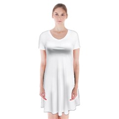 Undulating T- Shirt Waves Short Sleeve V-neck Flare Dress by maxcute