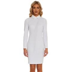 Undulating T- Shirt Waves Long Sleeve Shirt Collar Bodycon Dress