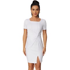 Undulating T- Shirt Fitted Knot Split End Bodycon Dress