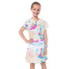 Unicorn Lover T- Shirt Cartoon Little Unicorn  T- Shirt Kids  Drop Waist Dress by maxcute