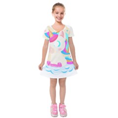 Unicorn Lover T- Shirt Cartoon Little Unicorn  T- Shirt Kids  Short Sleeve Velvet Dress