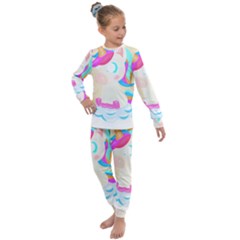 Unicorn Lover T- Shirt Cartoon Little Unicorn  T- Shirt Kids  Long Sleeve Set 