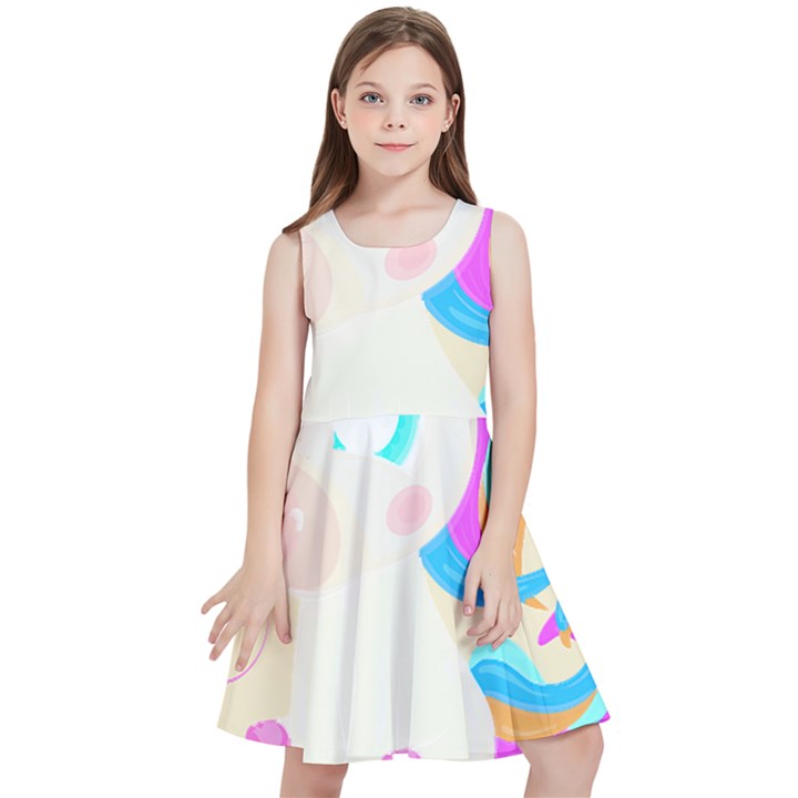 Unicorn Lover T- Shirt Cartoon Little Unicorn  T- Shirt Kids  Skater Dress