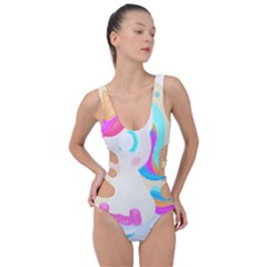 Unicorn Lover T- Shirt Cartoon Little Unicorn  T- Shirt Side Cut Out Swimsuit by maxcute