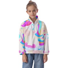 Unicorn Lover T- Shirt Cartoon Little Unicorn  T- Shirt Kids  Half Zip Hoodie by maxcute