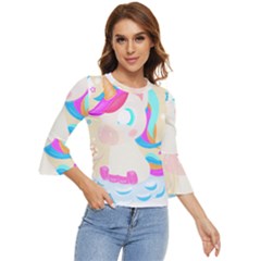 Unicorn Lover T- Shirt Cartoon Little Unicorn  T- Shirt Bell Sleeve Top