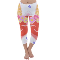 Unicorn T- Shirt Cute Unicorn Heart Valentines Day Design T- Shirt Capri Winter Leggings 