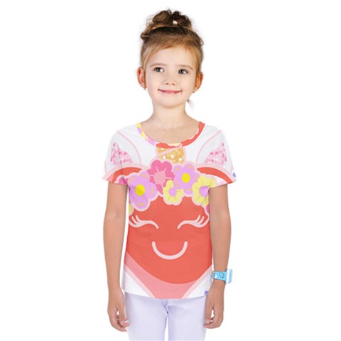 Unicorn T- Shirt Cute Unicorn Heart Valentines Day Design T- Shirt Kids  One Piece Tee by maxcute