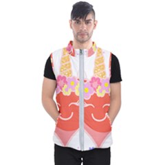 Unicorn T- Shirt Cute Unicorn Heart Valentines Day Design T- Shirt Men s Puffer Vest