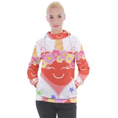 Unicorn T- Shirt Cute Unicorn Heart Valentines Day Design T- Shirt Women s Hooded Pullover