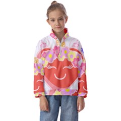 Unicorn T- Shirt Cute Unicorn Heart Valentines Day Design T- Shirt Kids  Half Zip Hoodie