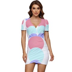 Very Peri T- Shirt Large Very Peri Pattern T- Shirt Low Cut Cap Sleeve Mini Dress