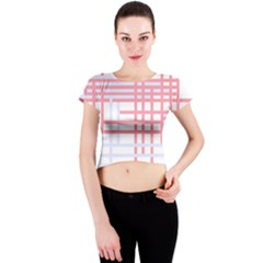 Very Peri T- Shirt V E R Y P E R I C R I S S C R O S S T- Shirt Crew Neck Crop Top by maxcute