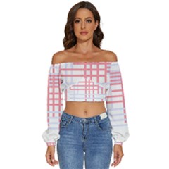 Very Peri T- Shirt V E R Y P E R I C R I S S C R O S S T- Shirt Long Sleeve Crinkled Weave Crop Top