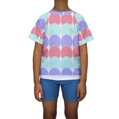 Very Peri T- Shirtvery Peri Geometric Circles T- Shirt Kids  Short Sleeve Swimwear by maxcute