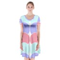 Very Peri T- Shirtvery Peri Geometric Circles T- Shirt Short Sleeve V-neck Flare Dress View1