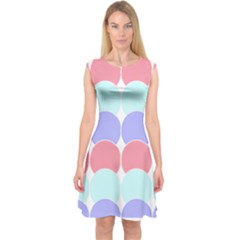 Very Peri T- Shirtvery Peri Geometric Circles T- Shirt Capsleeve Midi Dress by maxcute