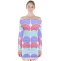 Very Peri T- Shirtvery Peri Geometric Circles T- Shirt Long Sleeve Off Shoulder Dress View1