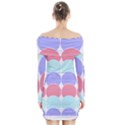 Very Peri T- Shirtvery Peri Geometric Circles T- Shirt Long Sleeve Off Shoulder Dress View2