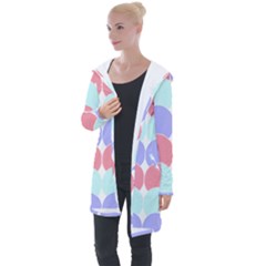 Very Peri T- Shirtvery Peri Geometric Circles T- Shirt Longline Hooded Cardigan by maxcute