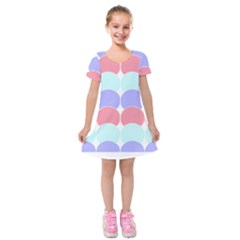 Very Peri T- Shirtvery Peri Geometric Circles T- Shirt Kids  Short Sleeve Velvet Dress