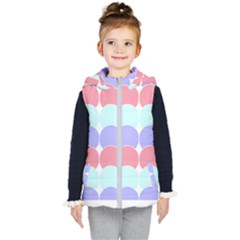 Very Peri T- Shirtvery Peri Geometric Circles T- Shirt Kids  Hooded Puffer Vest