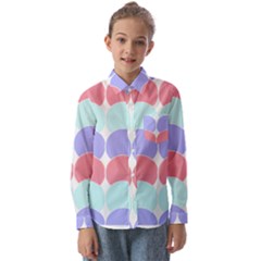 Very Peri T- Shirtvery Peri Geometric Circles T- Shirt Kids  Long Sleeve Shirt by maxcute