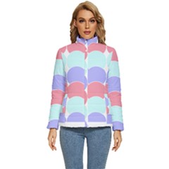 Very Peri T- Shirtvery Peri Geometric Circles T- Shirt Women s Puffer Bubble Jacket Coat by maxcute