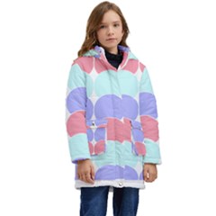 Very Peri T- Shirtvery Peri Geometric Circles T- Shirt Kid s Hooded Longline Puffer Jacket by maxcute