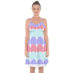 Very Peri T- Shirtvery Peri Geometric Circles T- Shirt Ruffle Detail Chiffon Dress by maxcute