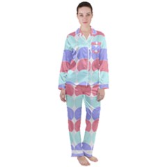 Very Peri T- Shirtvery Peri Geometric Circles T- Shirt Women s Long Sleeve Satin Pajamas Set	 by maxcute