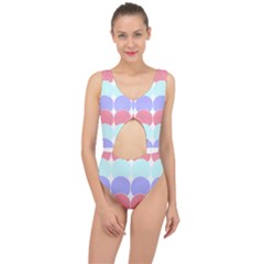 Very Peri T- Shirtvery Peri Geometric Circles T- Shirt Center Cut Out Swimsuit by maxcute