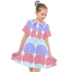 Very Peri T- Shirtvery Peri Geometric Circles T- Shirt Kids  Short Sleeve Shirt Dress by maxcute