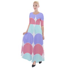 Very Peri T- Shirtvery Peri Geometric Circles T- Shirt Half Sleeves Maxi Dress by maxcute