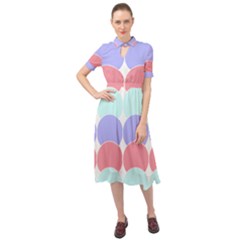 Very Peri T- Shirtvery Peri Geometric Circles T- Shirt Keyhole Neckline Chiffon Dress by maxcute