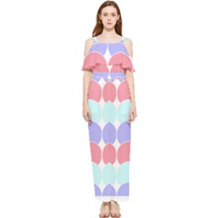 Very Peri T- Shirtvery Peri Geometric Circles T- Shirt Draped Sleeveless Chiffon Jumpsuit by maxcute