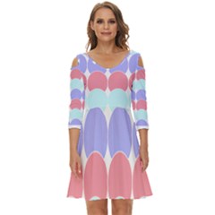 Very Peri T- Shirtvery Peri Geometric Circles T- Shirt Shoulder Cut Out Zip Up Dress by maxcute