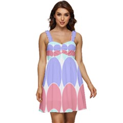 Very Peri T- Shirtvery Peri Geometric Circles T- Shirt Ruffle Strap Babydoll Chiffon Dress